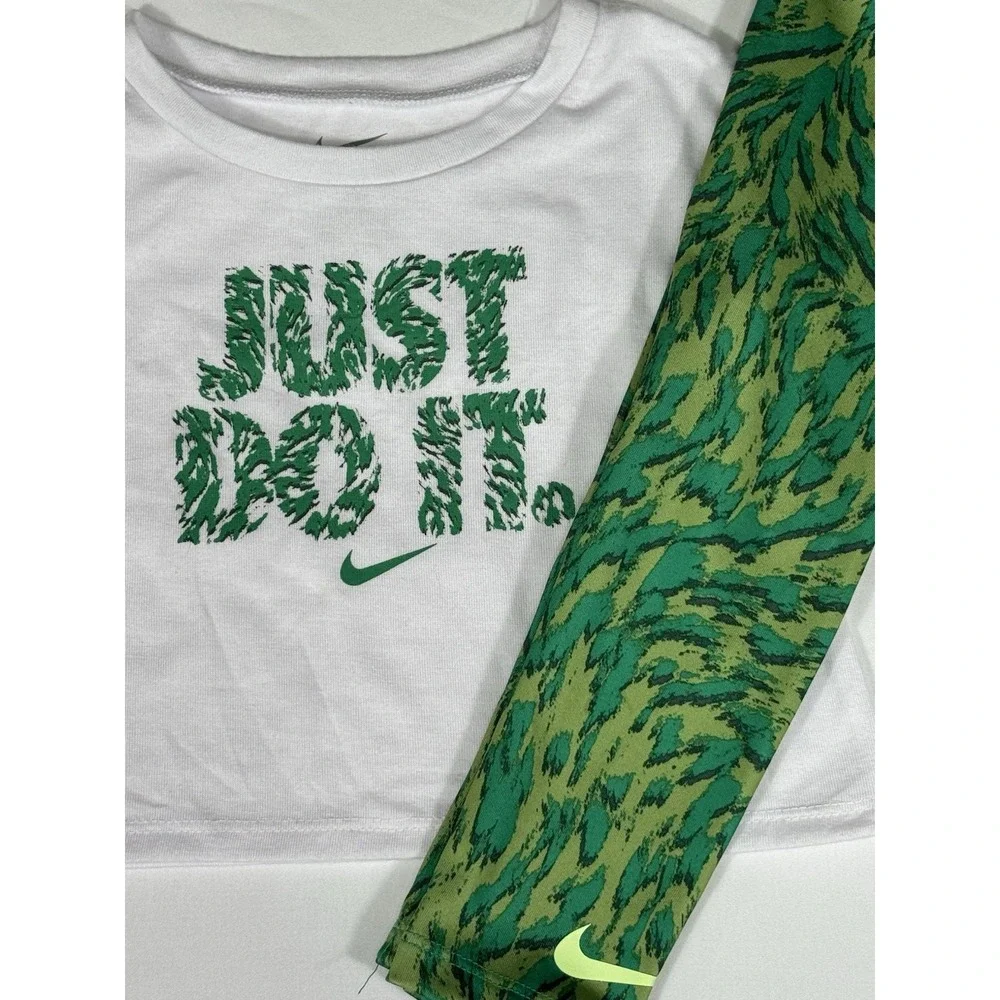 NWT Nike 2 Piece Outfit Shirt & Dri Fit Leggings Girls Size 18 Months Green